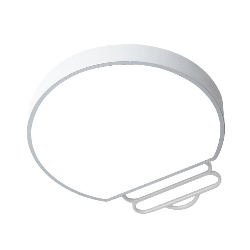 Nordic Led Flush Mount Ceiling Lamp With Acrylic Shade And White/Green/Grey Bulb Shape