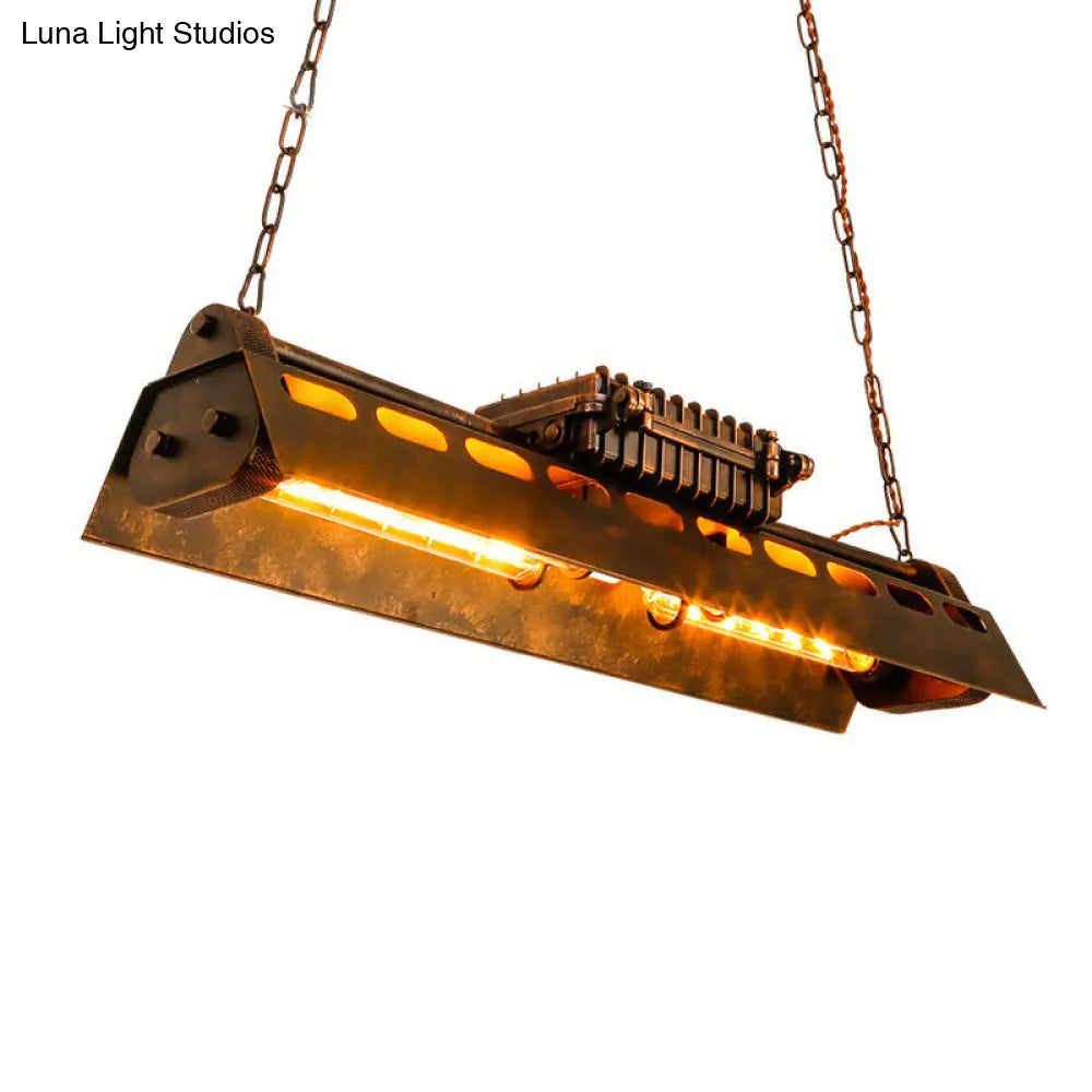 Adjustable Antique Rust Metal Pendant Light Fixture With 39 Chain For Tables