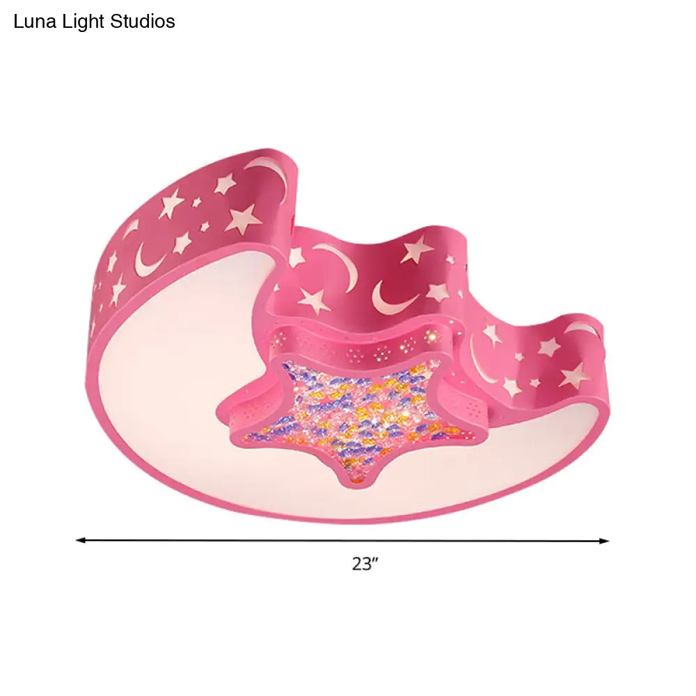 Art Deco Acrylic Flush Mount Ceiling Light For Kindergarten