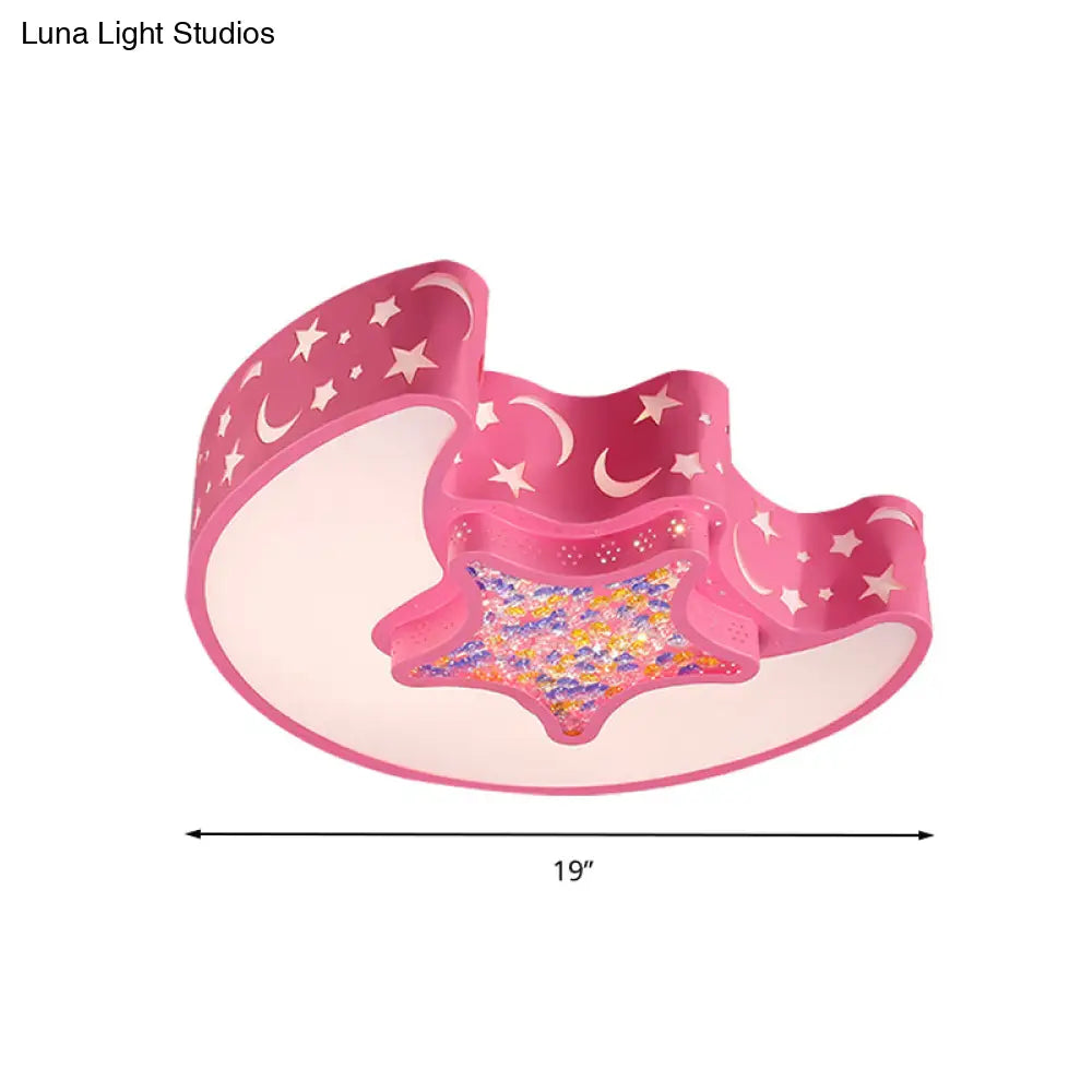 Art Deco Acrylic Flush Mount Ceiling Light For Kindergarten
