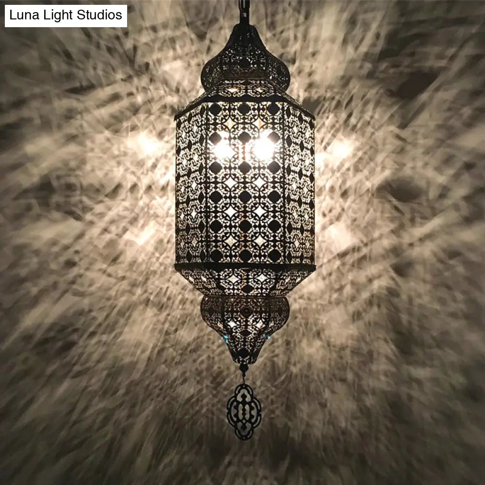 Art Deco Bronze Finish Metal Arab Wall Lamp With Hollowed Out Sconce 1-Light Flush Mount