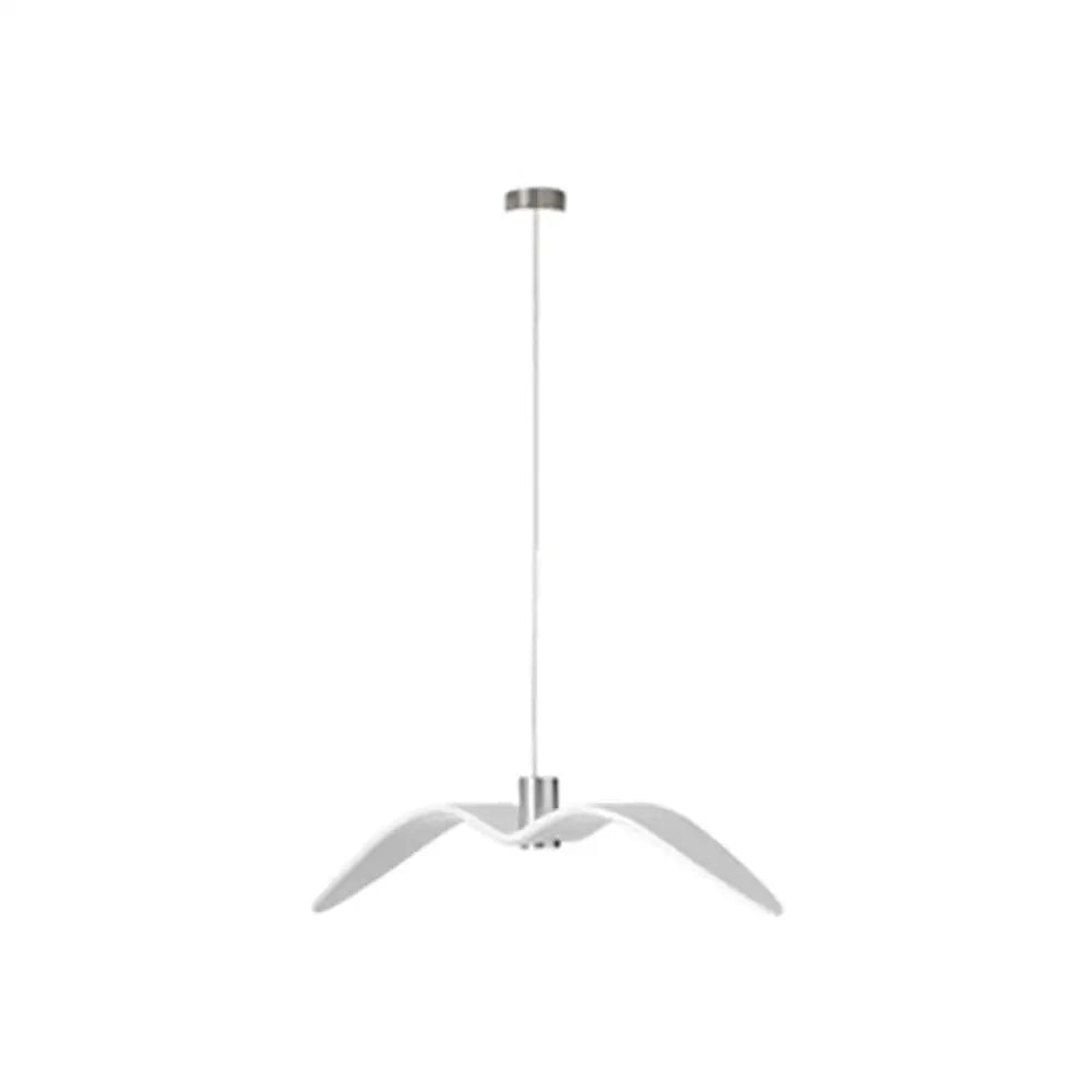 Art Deco Seagulls Hanging Lamp - White 1-Light Resin Material Drop Pendant For Dining Room Decor /