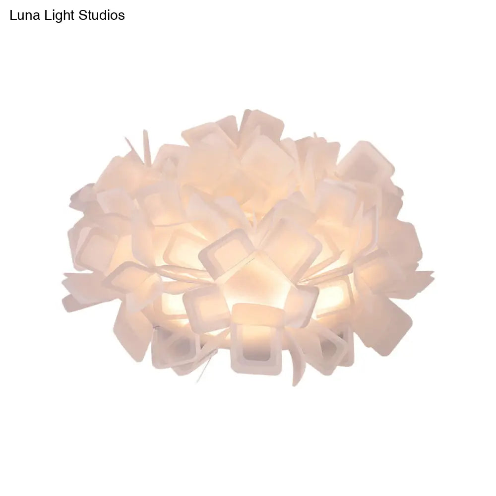 Art Deco Sinuous Flushmount Led Bedroom Light With Acrylic Shade