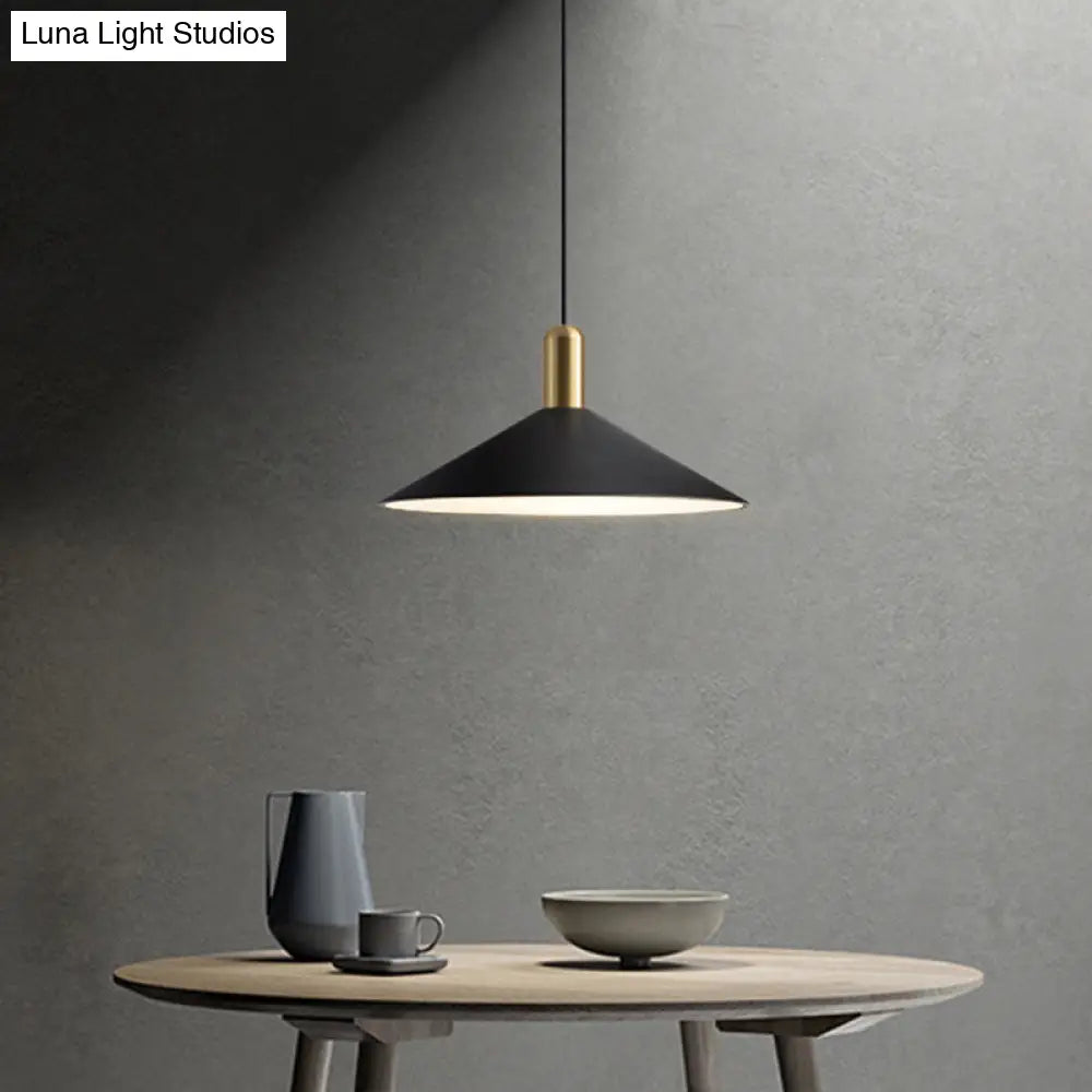 Black Metal Industrial Tapered Pendant Ceiling Light Fixture