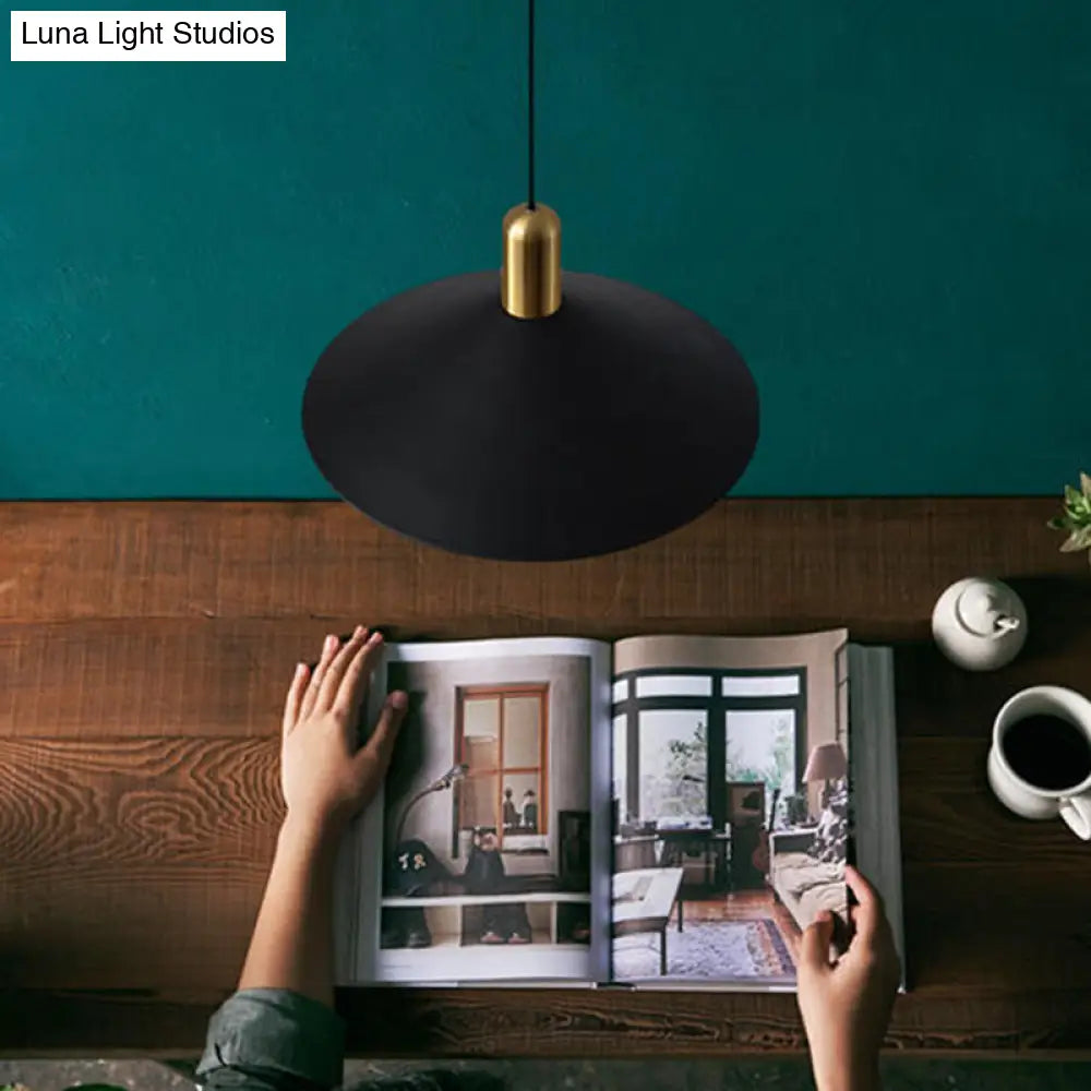 Black Metal Industrial Tapered Pendant Ceiling Light Fixture