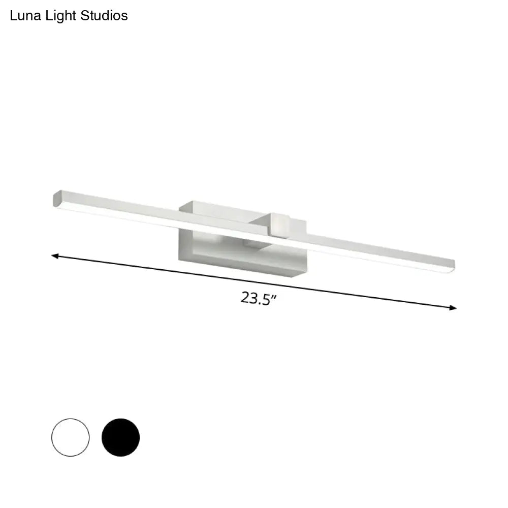Black/White Led Wall Mounted Bathroom Mirror Light - Iron Stick Vanity Lamp Multiple Sizes Available
