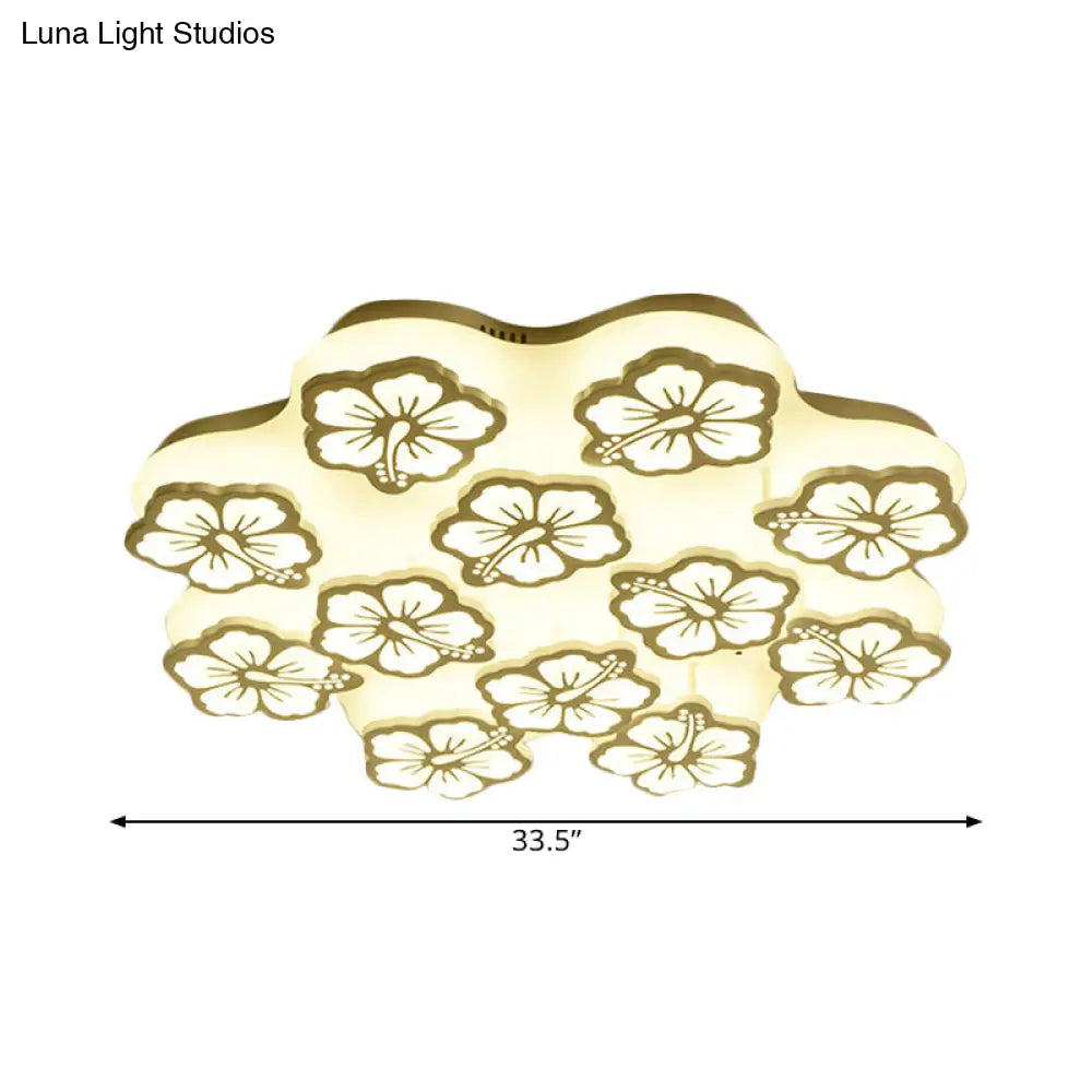 Blossom Acrylic Led Flush Mount Ceiling Light: Simple & Elegant 5/7/12 Head Options In