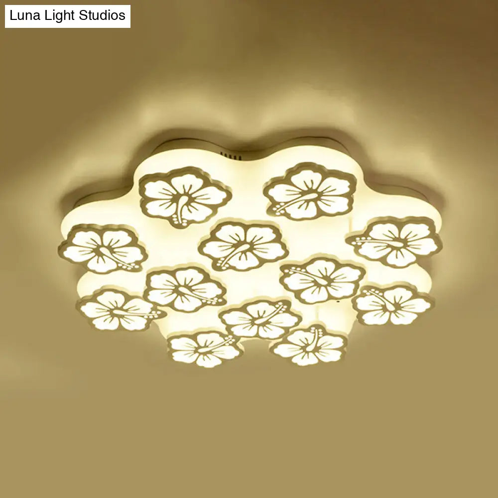 Blossom Acrylic Led Flush Mount Ceiling Light: Simple & Elegant 5/7/12 Head Options In