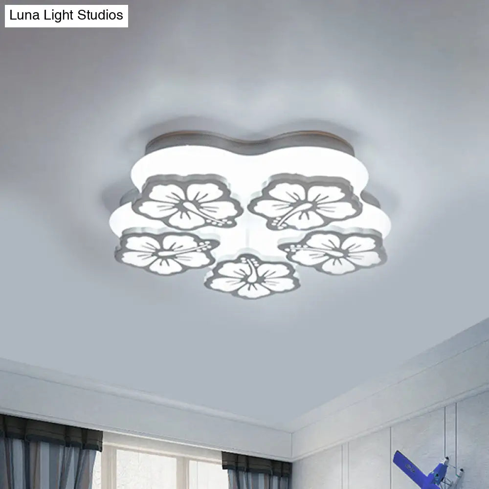 Blossom Acrylic Led Flush Mount Ceiling Light: Simple & Elegant 5/7/12 Head Options In
