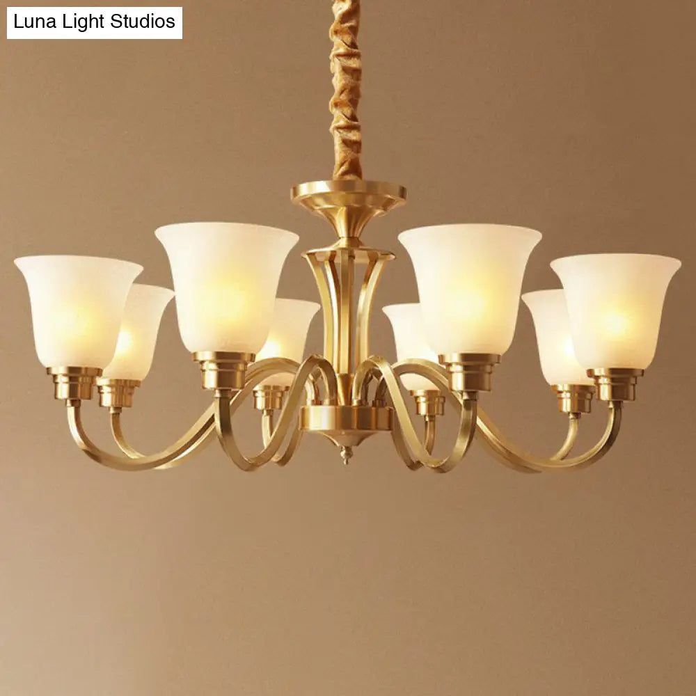 Brass Chandelier Pendant Light With Traditional Flared Design