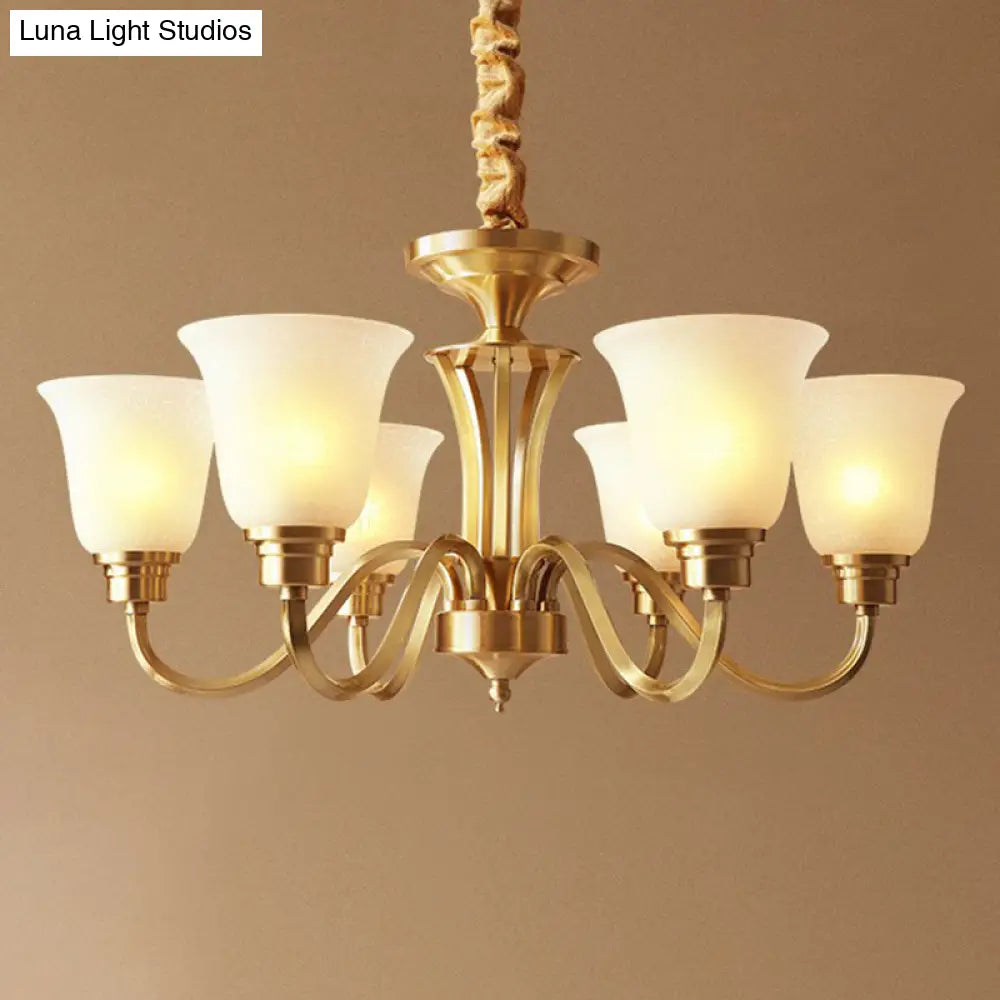 Brass Chandelier Pendant Light With Traditional Flared Design