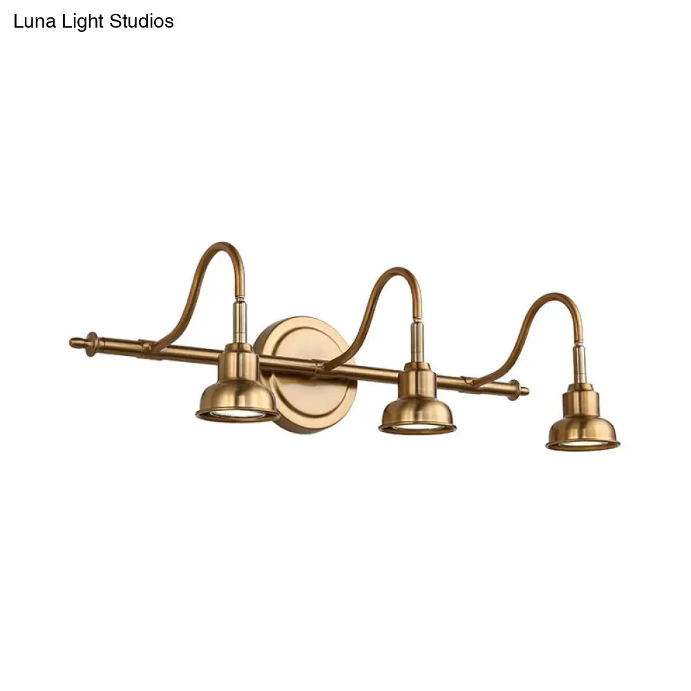 Brass Linear Led Vanity Sconce - Traditional 2/3/4-Light Bathroom Lighting
