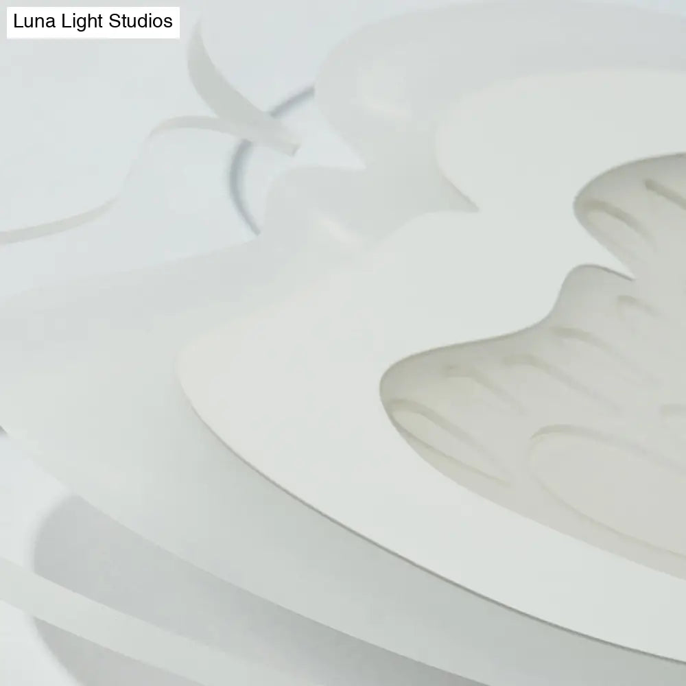 Butterfly Led Ceiling Light For Kindergarten Hallway - White Insect - Themed Acrylic Flush Mount
