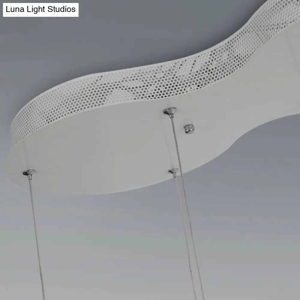 C-Shaped Led Pendant Lamp Kit - Minimalist Metal Design With Warm/White Light And Round/Linear