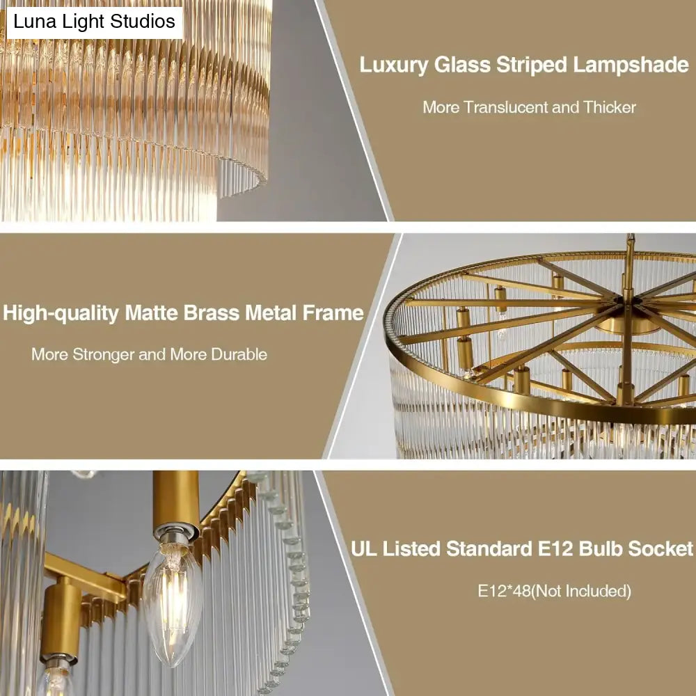 Callista Glass Staircase Chandelier Long Crystal Pendant for Foyer & Loft chandelier