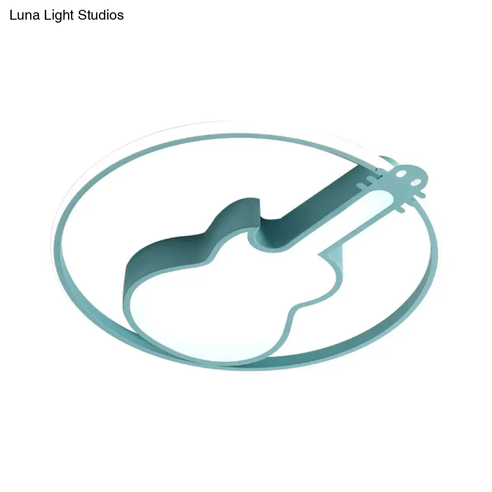 Candy - Colored Guitar Acrylic Flush Mount Led Ceiling Light For Game Rooms