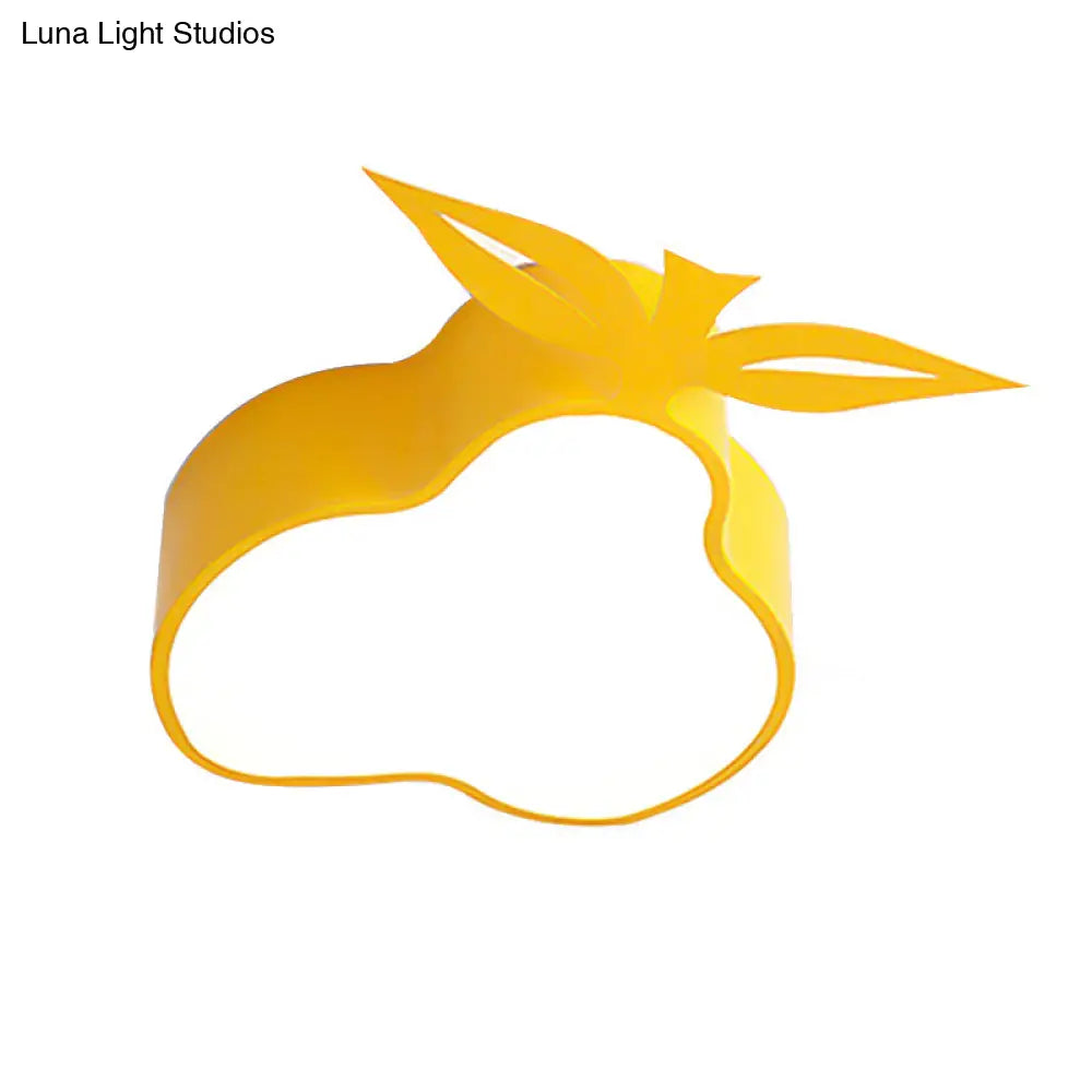 Cartoon Yellow Led Flush Mount Ceiling Light For Game Room & Bedroom