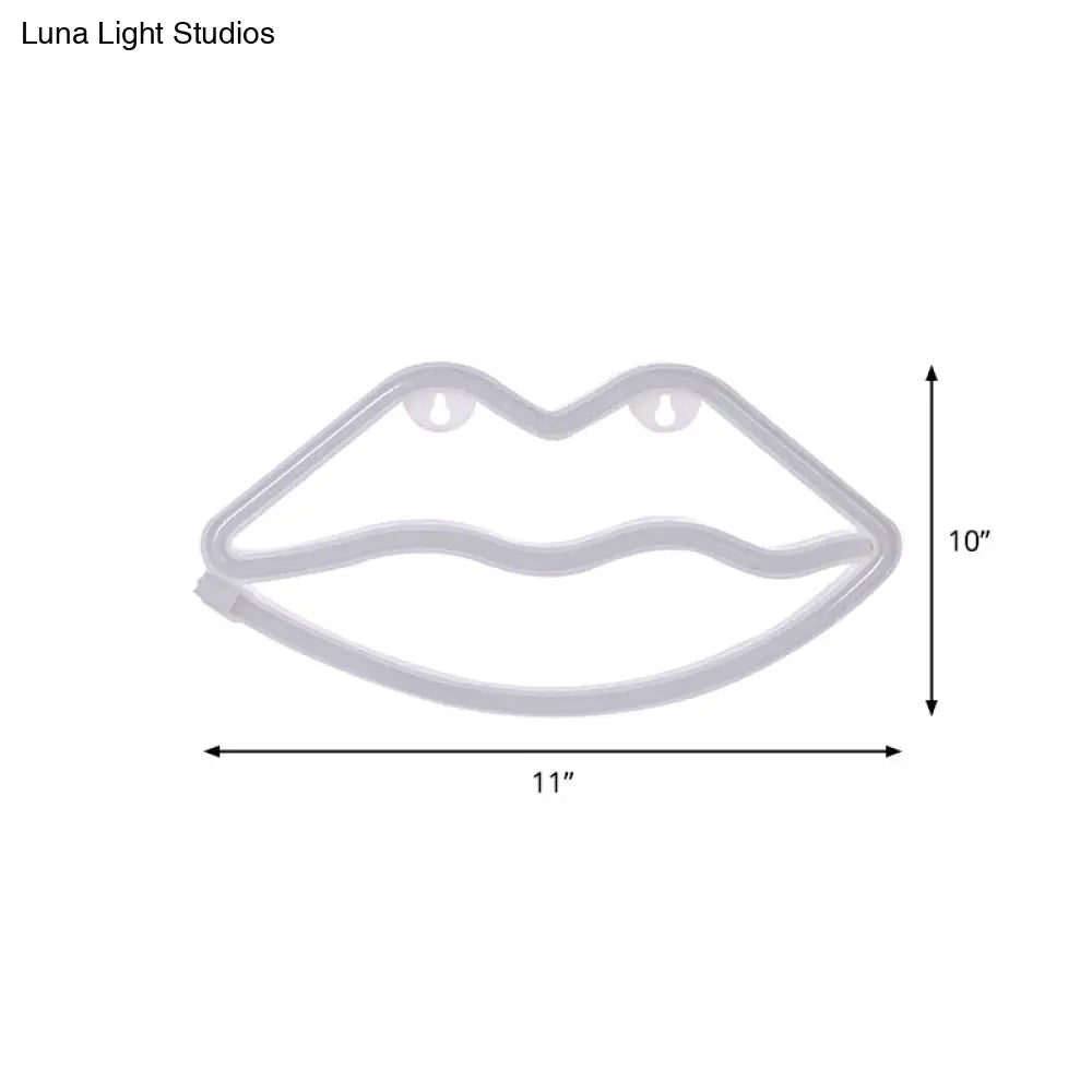 Childrens Red Lip Nightstand Light - Contemporary Led Plastic Wall Lighting For Fun And Modern Rooms
