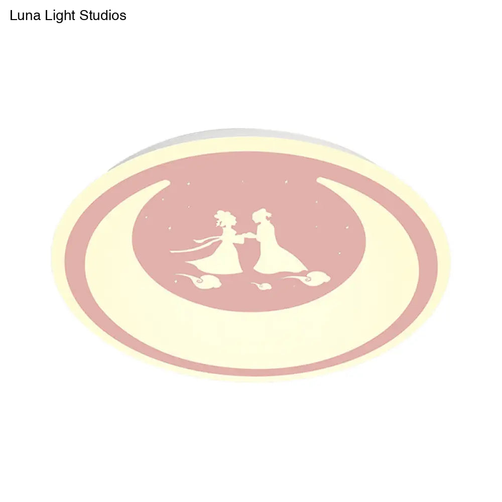 Chinese Valentine’s Day Led Flush Ceiling Light - Romantic Acrylic Lamp For Kid’s Bedroom