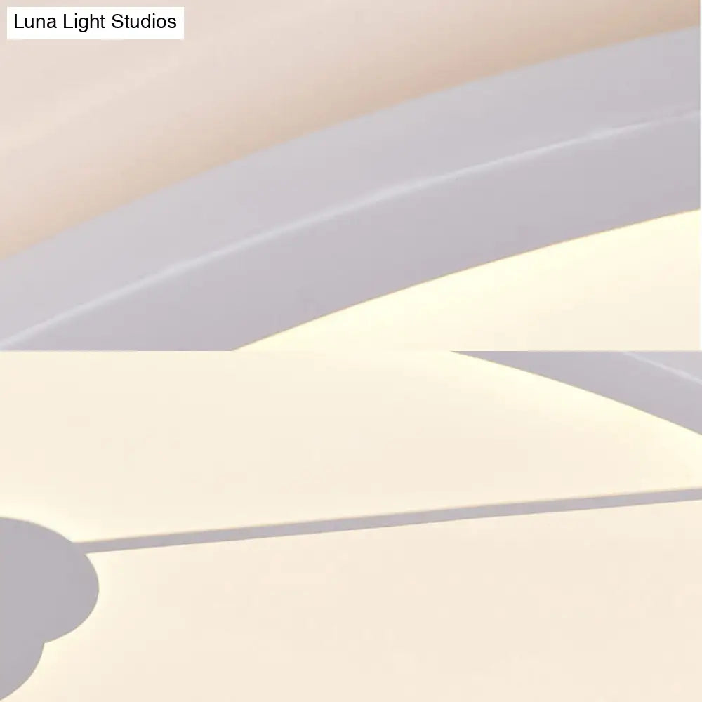 Circle Kindergarten Led Ceiling Light With Moon & Cloud Design - Flush Mount Acrylic Cartoon Fixture