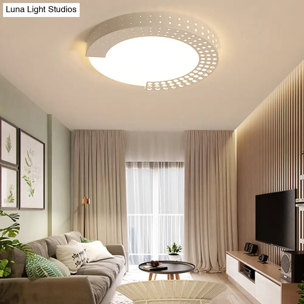 Circle Led Ceiling Light For Baby Room With Half - Ring Acrylic Design