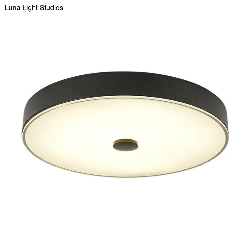Classic Bedroom Led Flush Mount Lighting: Cream Glass Round Shape