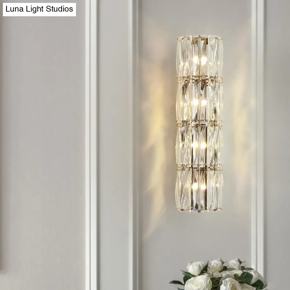 Clear Crystal Linear Wall Light Fixture - Modernist 2/3/4 Lights Sconce For Dining Room