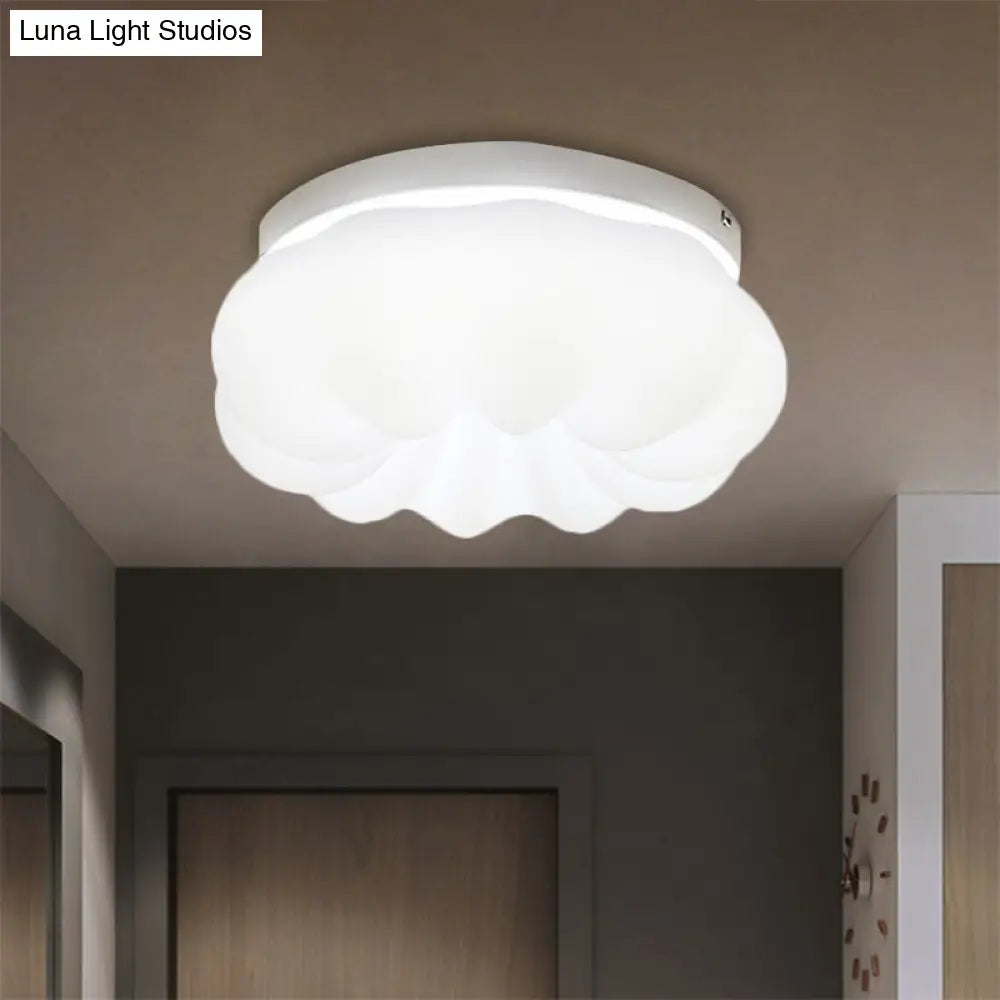 Cloud - Like Ceiling Lamp: Simplicity Led Flush Mount Fixture In 3 Colors 12’/18’ Width