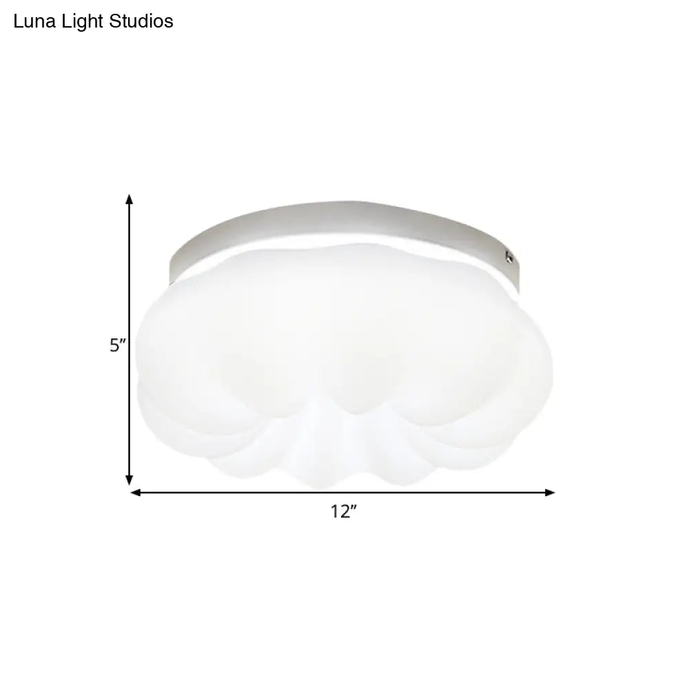 Cloud - Like Ceiling Lamp: Simplicity Led Flush Mount Fixture In 3 Colors 12’/18’ Width