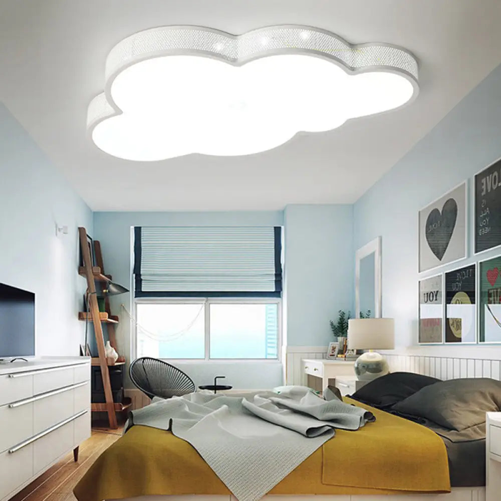 Cloud - Themed Kid Bedroom Acrylic Art Deco Flush Mount Ceiling Light White / 21.5’