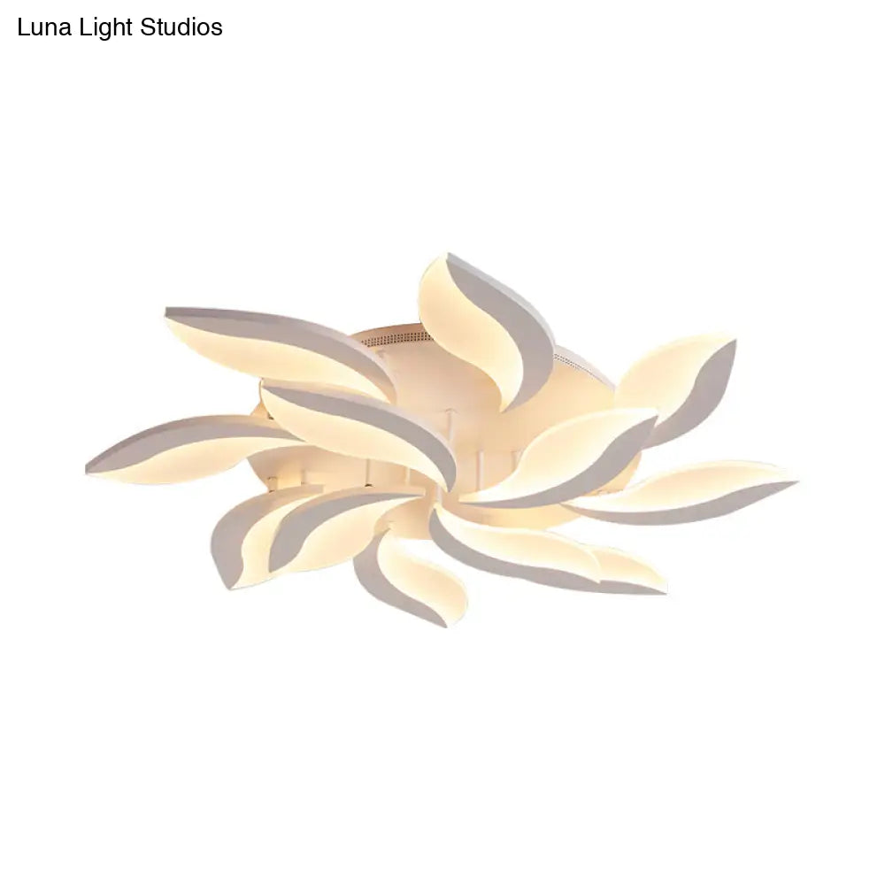 Contemporary Acrylic Flower Flush Mount Light: Led Ceiling Lighting Fixture With 3/5/9 Lights In