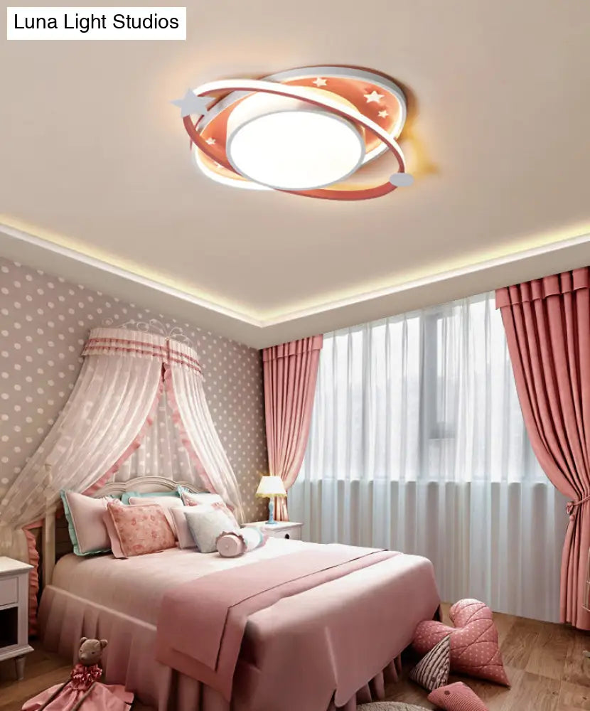 Contemporary Acrylic Flush Mount Ceiling Light For Bedroom - Planet