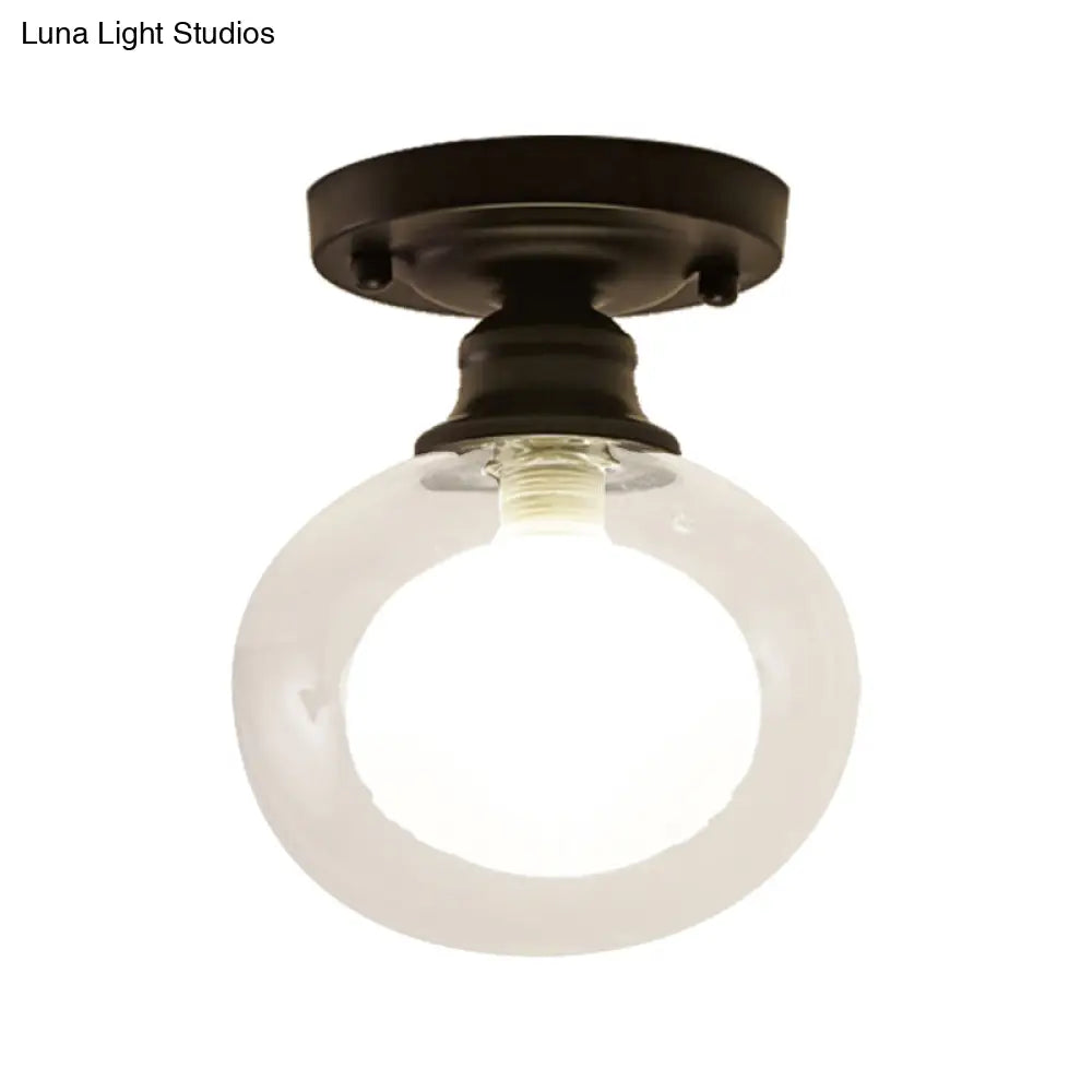 Contemporary Clear Glass Flush Mount Ceiling Light For Bedroom