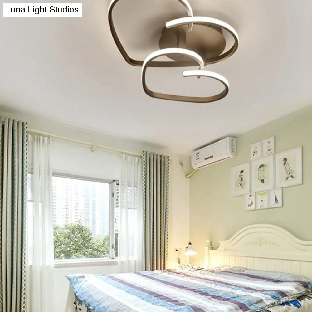 Contemporary Flush Mount Led Ceiling Light For Living Room - Acrylic Heart Design