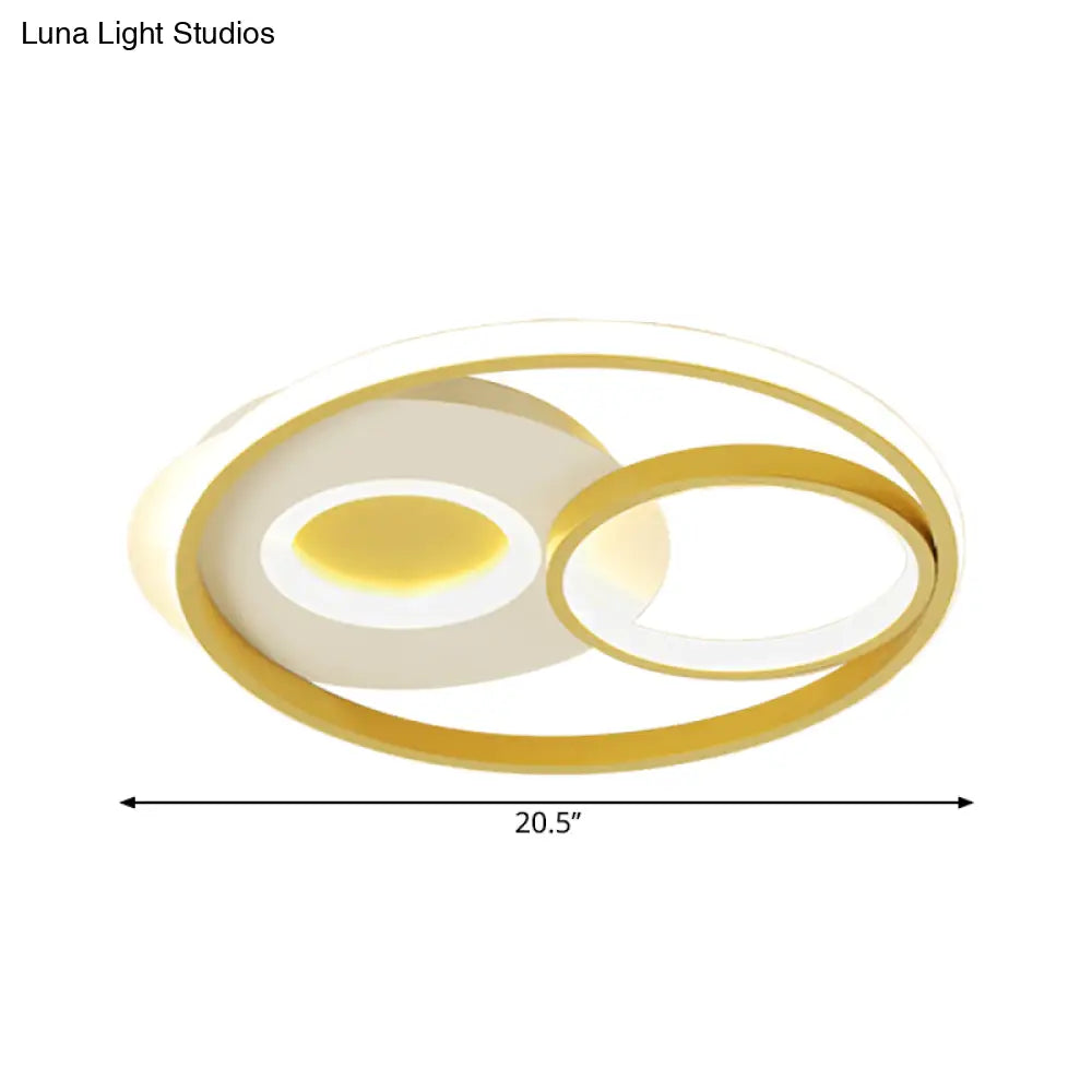 Contemporary Gold Ring Led Flushmount Ceiling Light For Bedroom (16.5’/20.5’ Width)