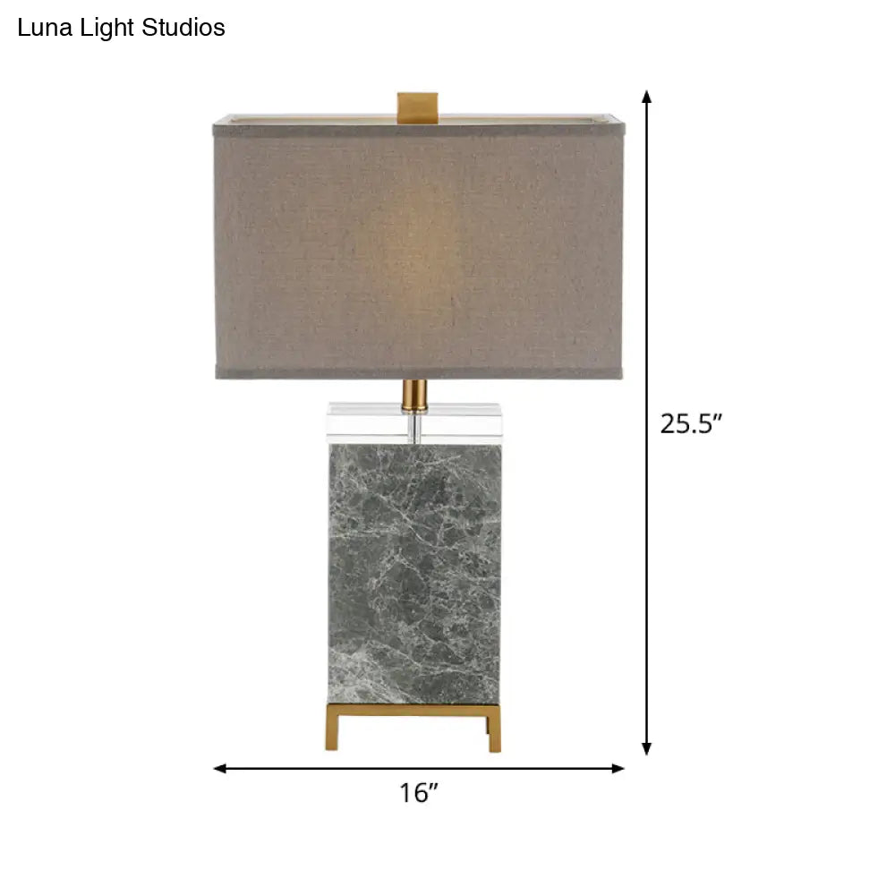 Contemporary Grey Fabric Nightstand Lamp With 1 Bulb - Perfect For Reading Books