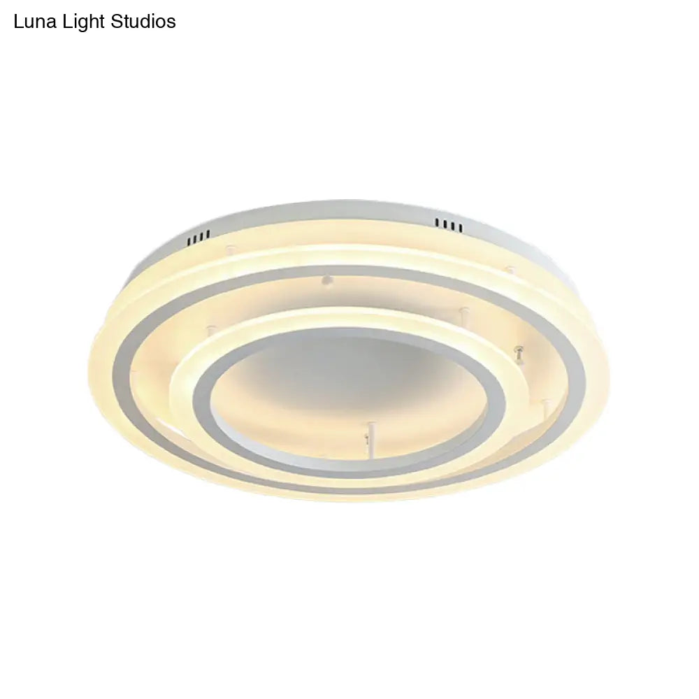 Contemporary Led Acrylic Hoop Ceiling Light In Warm/White - 18’/29.5’ Width