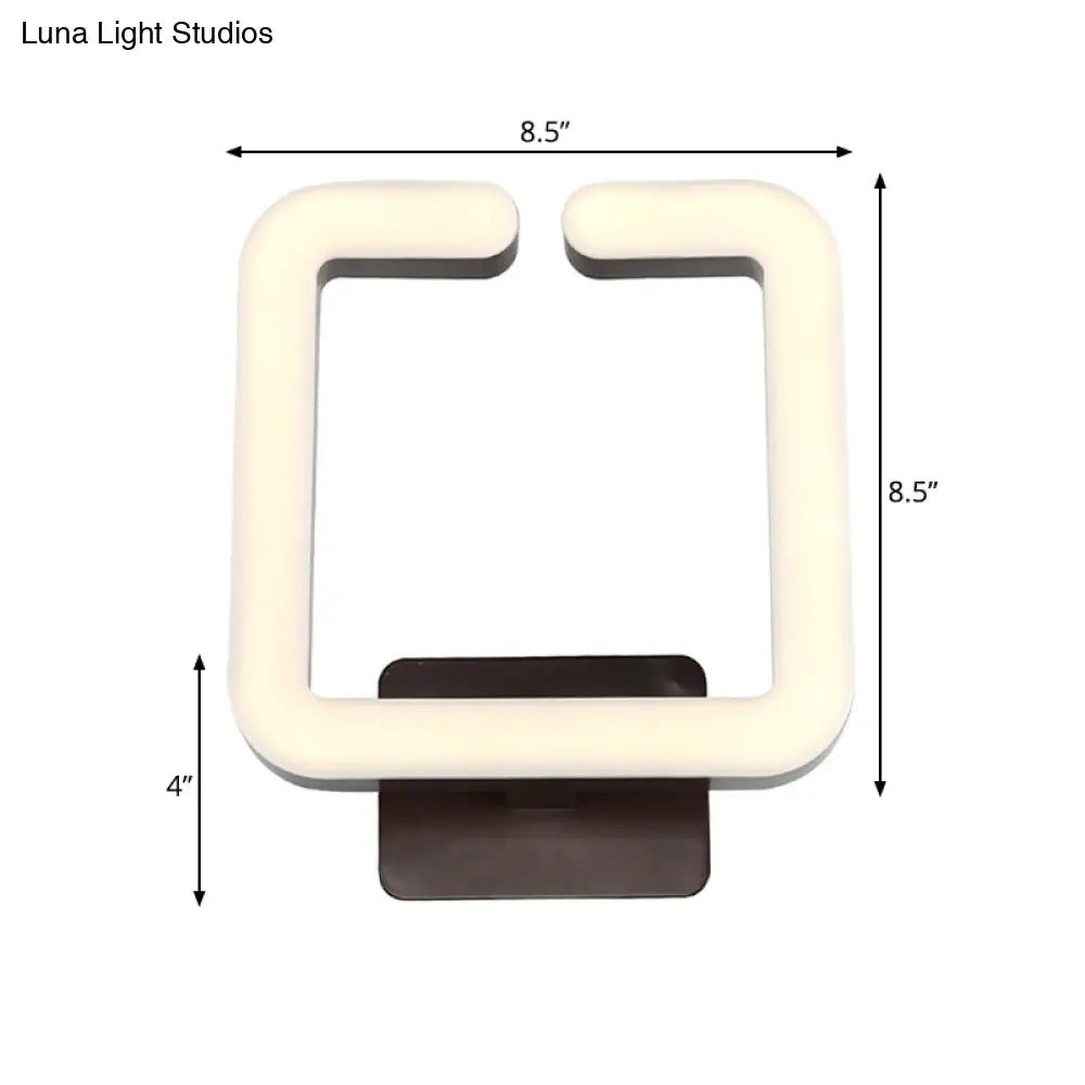 Contemporary Led Acrylic Wall Sconce - Square Frame Design 1 Light Warm/White/Natural