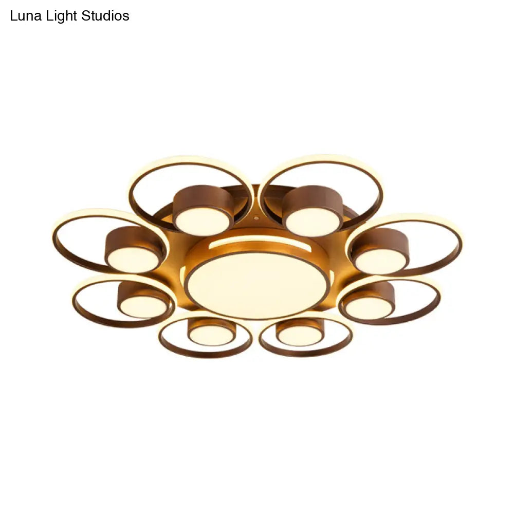 Contemporary Led Ceiling Light With Acrylic Shade Available In Warm/White - 2/4/6 Lights Flush