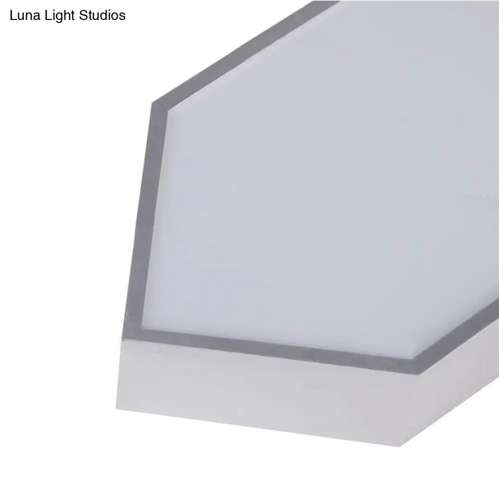Contemporary Led Metal Strip Flush Mount Lighting - White/Black/Silver 4’/8’ Wide 3 Light Options