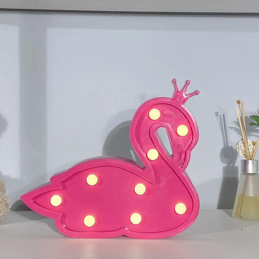 Contemporary Led Swan Wall Night Lamp For Childrens Bedroom Red