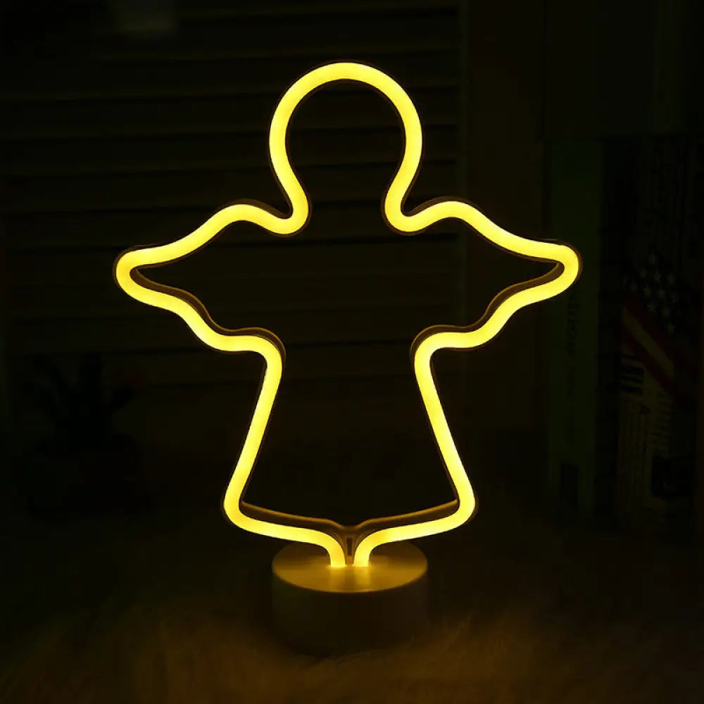 Contemporary Led Wall Night Light With Geometric White Design And Plastic Shade / F