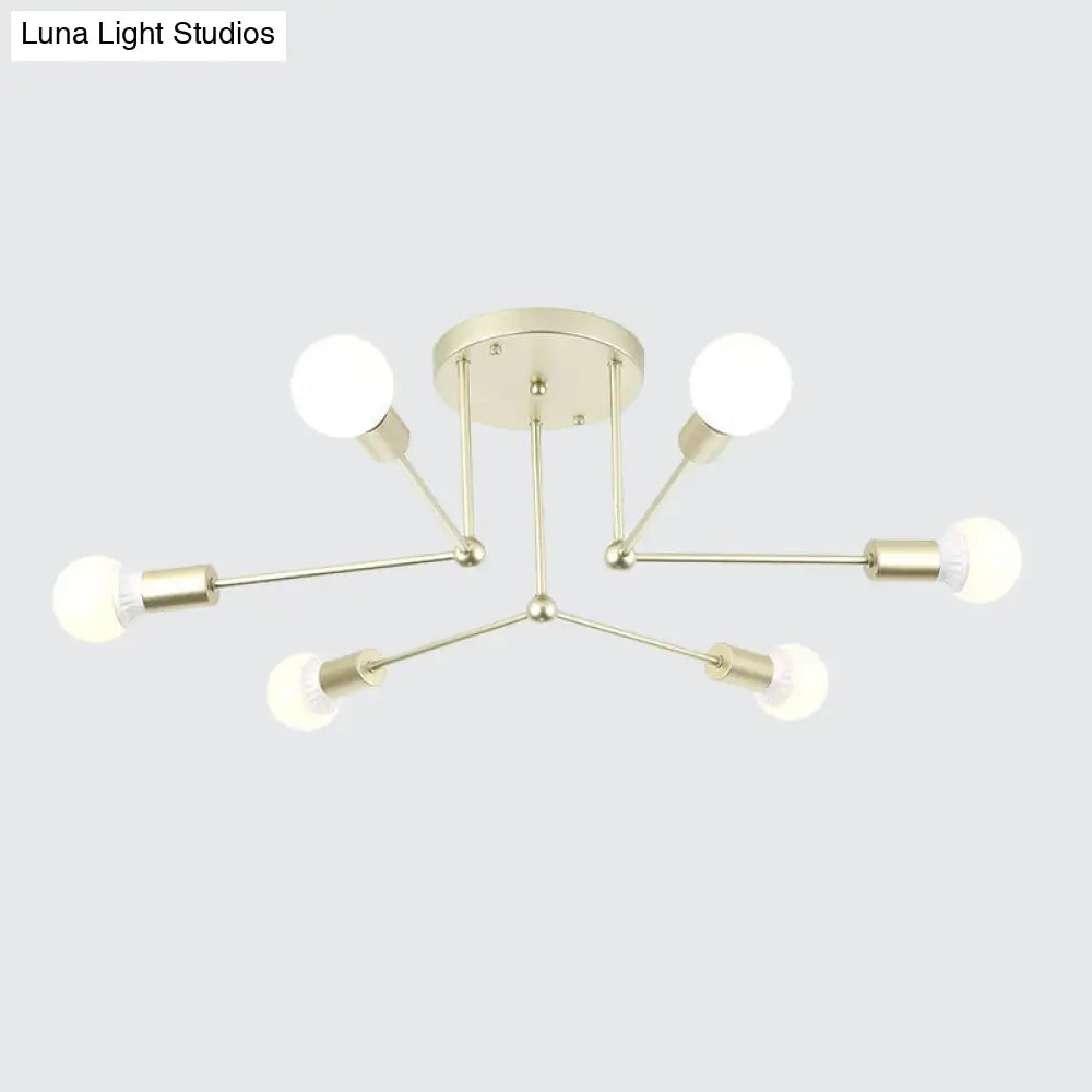 Contemporary Metal Linear Semi-Flush Ceiling Light – Ideal For Kid’s Bedroom And Living Room