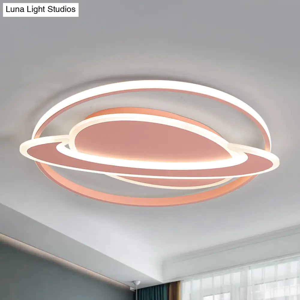 Contemporary Planet Ceiling Light: Stylish Acrylic Flush Mount For Bedrooms