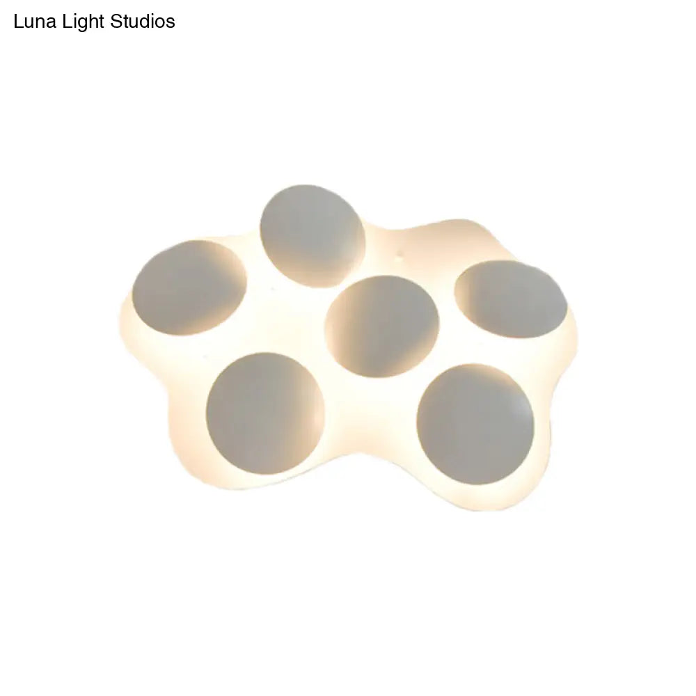 Contemporary Shell Acrylic Led Flushmount Ceiling Light In White For Living Room