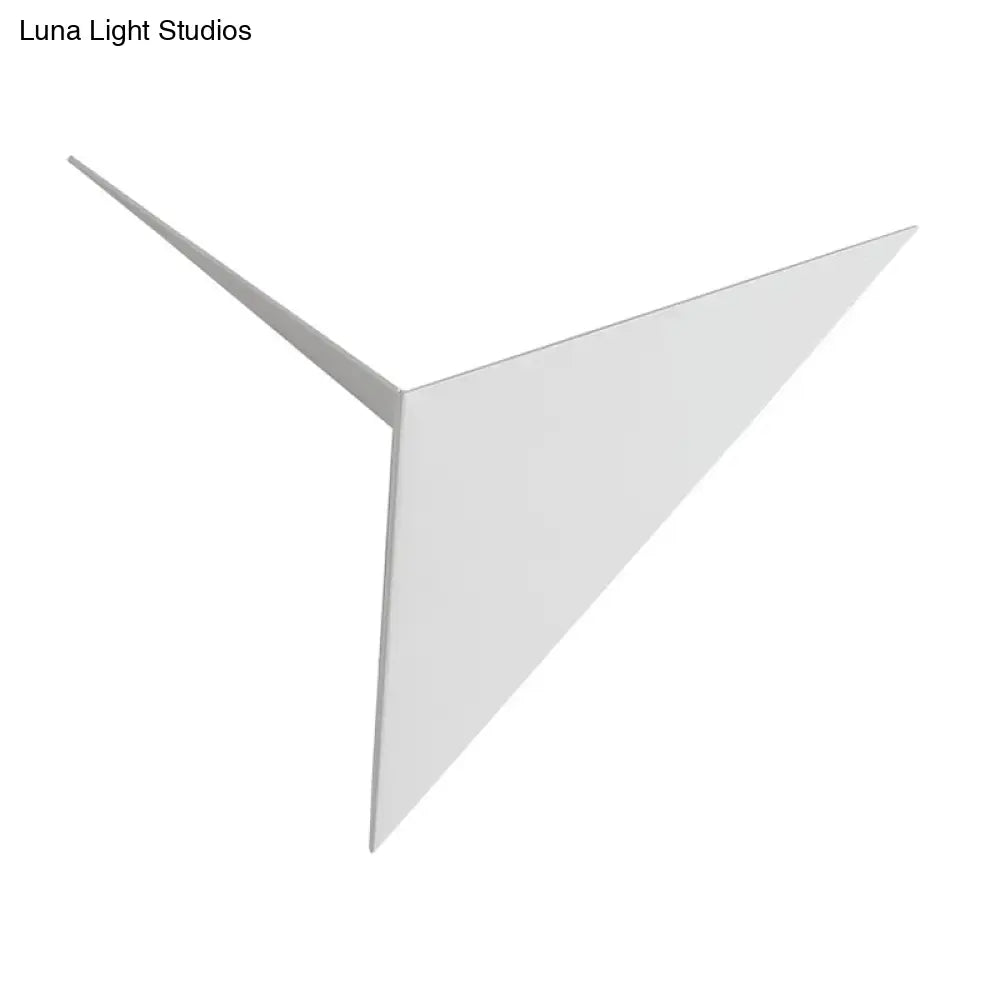 Contemporary Triangle Sheet Wall Lamp - Acrylic Black/White Led Sconce Light In Warm/White
