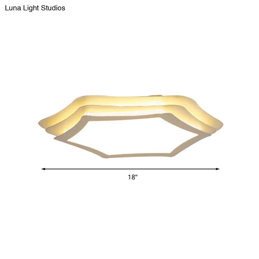 Contemporary White Acrylic Led Flush Ceiling Light For Study Room