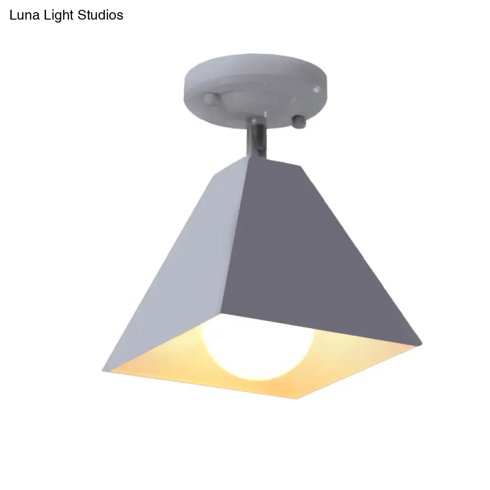 Craftsman Flush Mount Ceiling Light - Modern Metal Design For Office Or Clothing Store