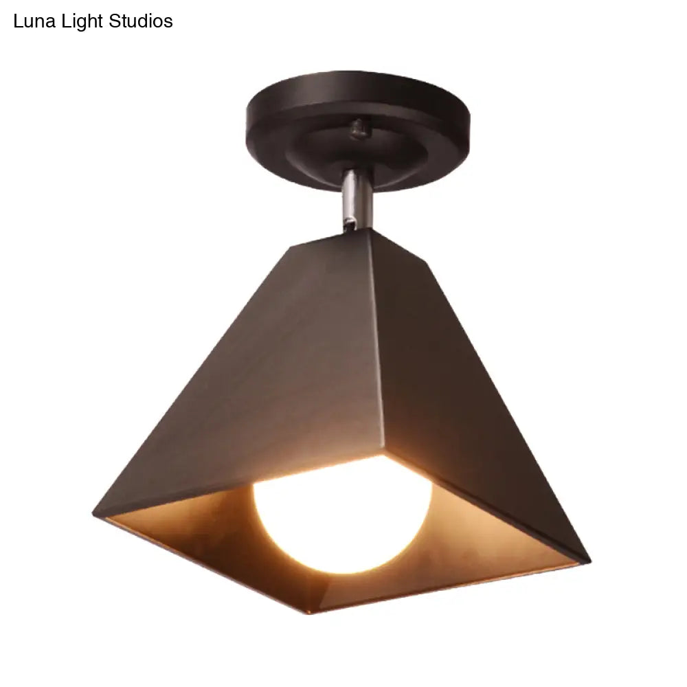Craftsman Flush Mount Ceiling Light - Modern Metal Design For Office Or Clothing Store