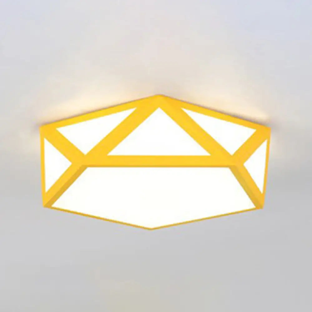 Diamond Nordic Led Ceiling Lamp For Bedroom - Flush Mount Style Yellow / 16.5 White